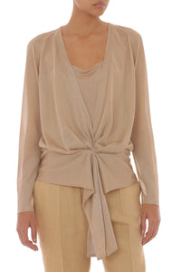 Top en drapé fluide - Beige