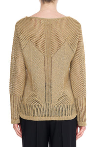 Lamé openwork jumper - Beige