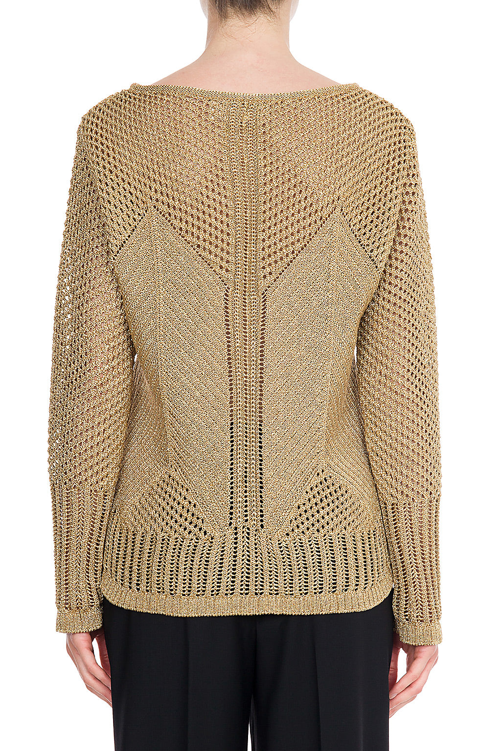 Lamé openwork jumper - Beige
