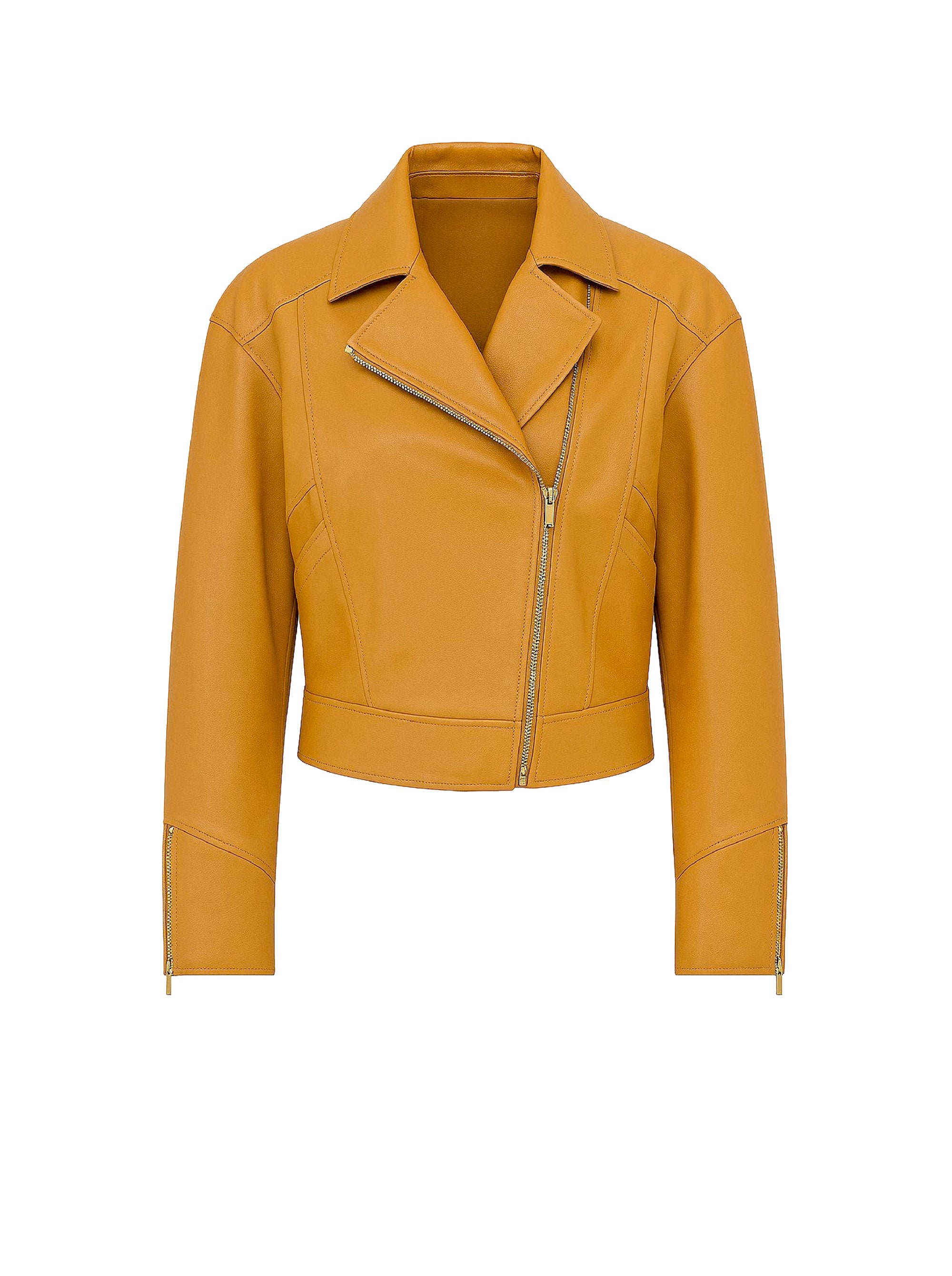 Veste de motard en daim - Brown & Yellow