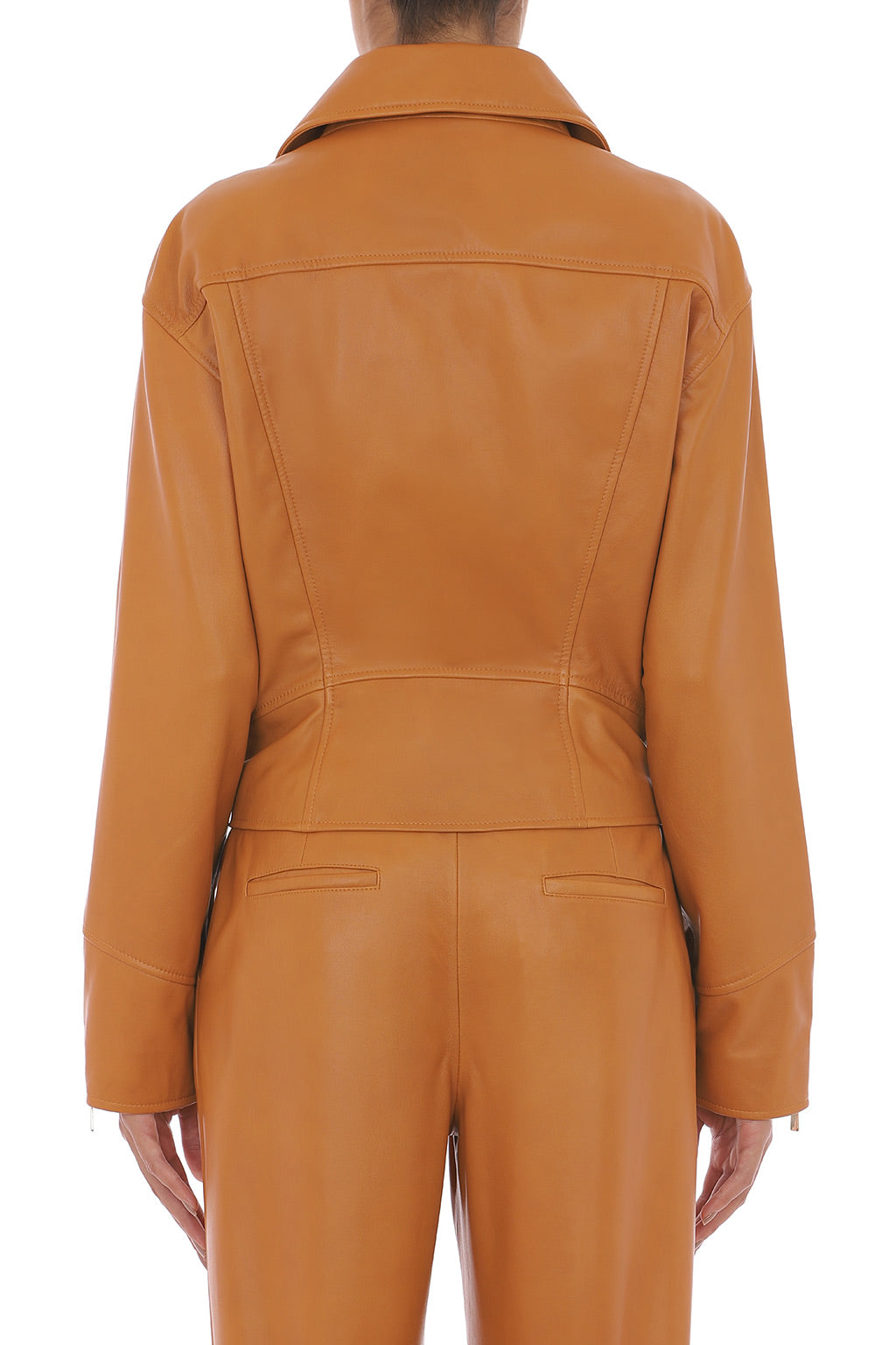 Veste de motard en daim - Brown & Yellow