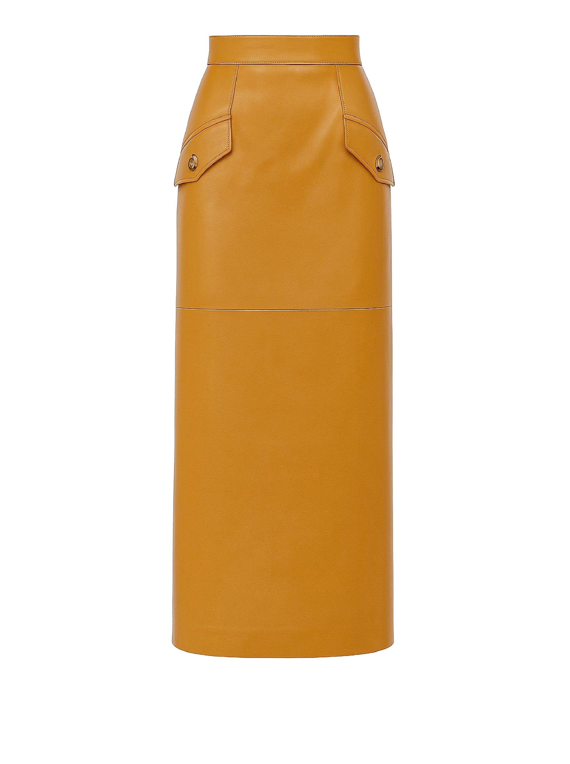 Jupe longue taille haute en daim - Brown & Yellow