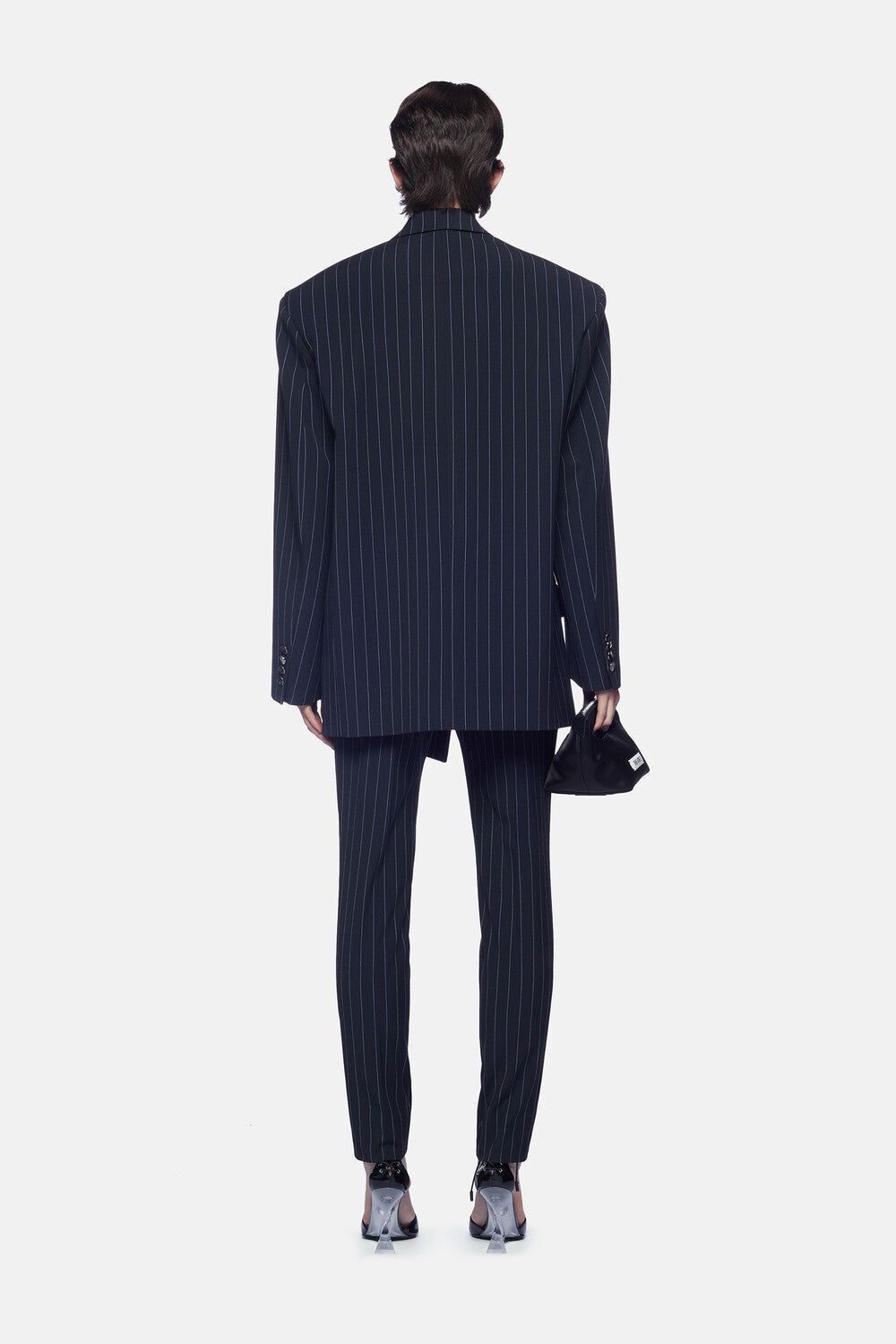 Blazer oversize Glen à rayures - Blue Navy & Blue