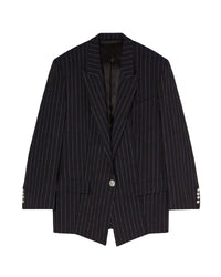 Blazer oversize Glen à rayures - Blue Navy & Blue