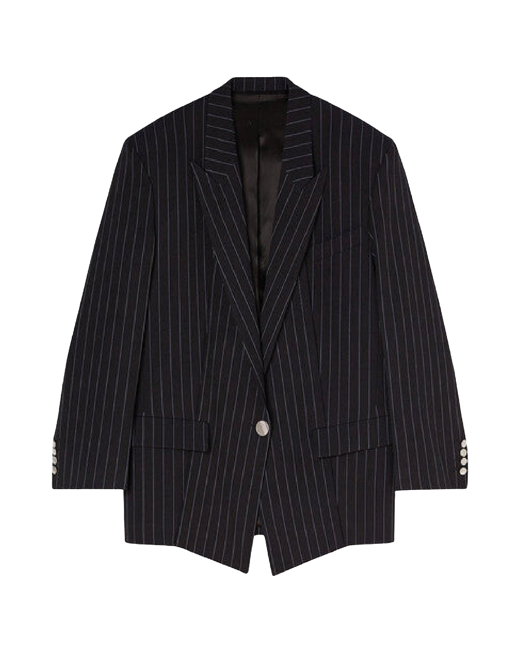 Blazer oversize Glen à rayures - Blue Navy & Blue