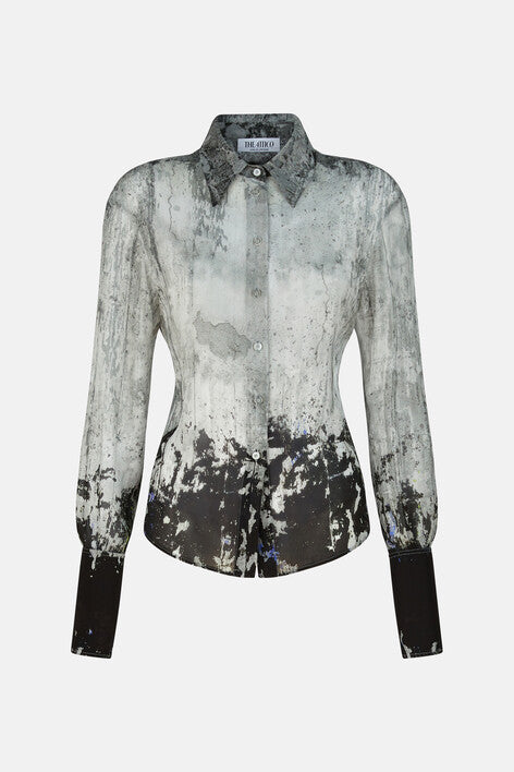 Lily shirt - Light grey/black
