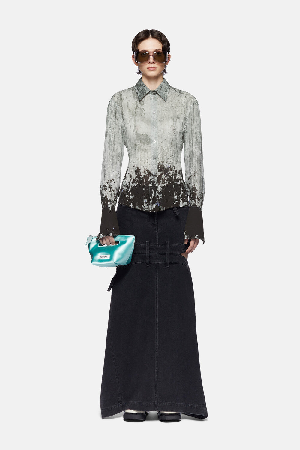 Lily shirt - Light grey/black
