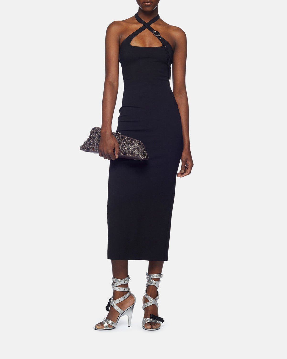 Robe midi en jersey - Black