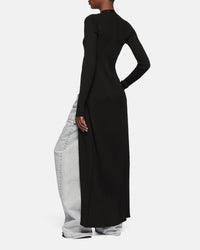 Cardigan long extensible boutonné - Black