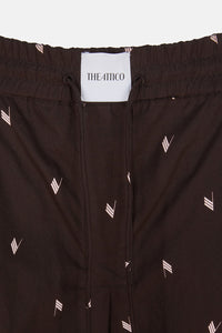 Pantalon long en popeline imprimée - Chocolate & Soft Pink