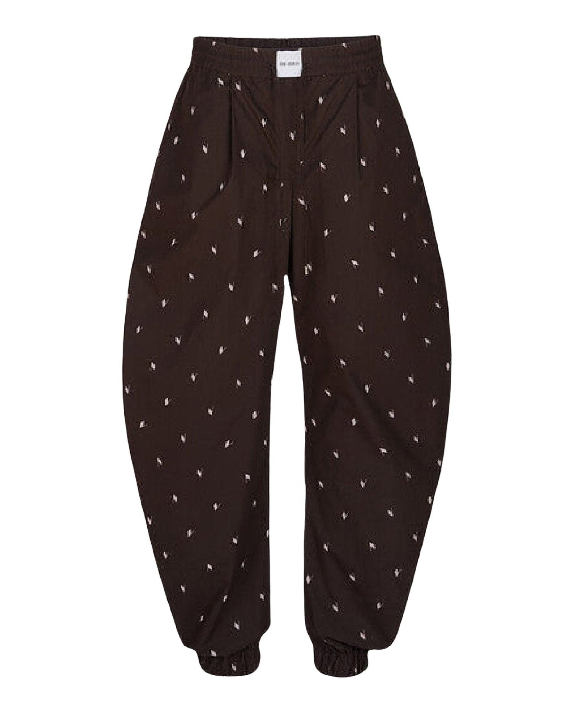 Pantalon long en popeline imprimée - Chocolate & Soft Pink