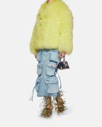 Jupe midi à poches en denim - Sky Blue