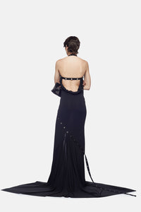 Robe longue en jersey extensible - Black