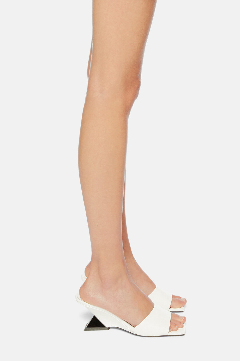 Mules Cheope 60 en cuir - White & Nichel