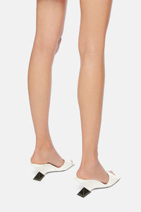 Mules Cheope 60 en cuir - White & Nichel