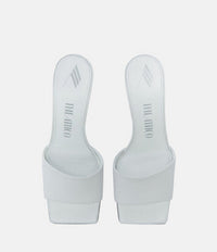 Mules Cheope 60 en cuir - White & Nichel