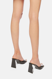Mules Mini Devon 85 en cuir verni - Black