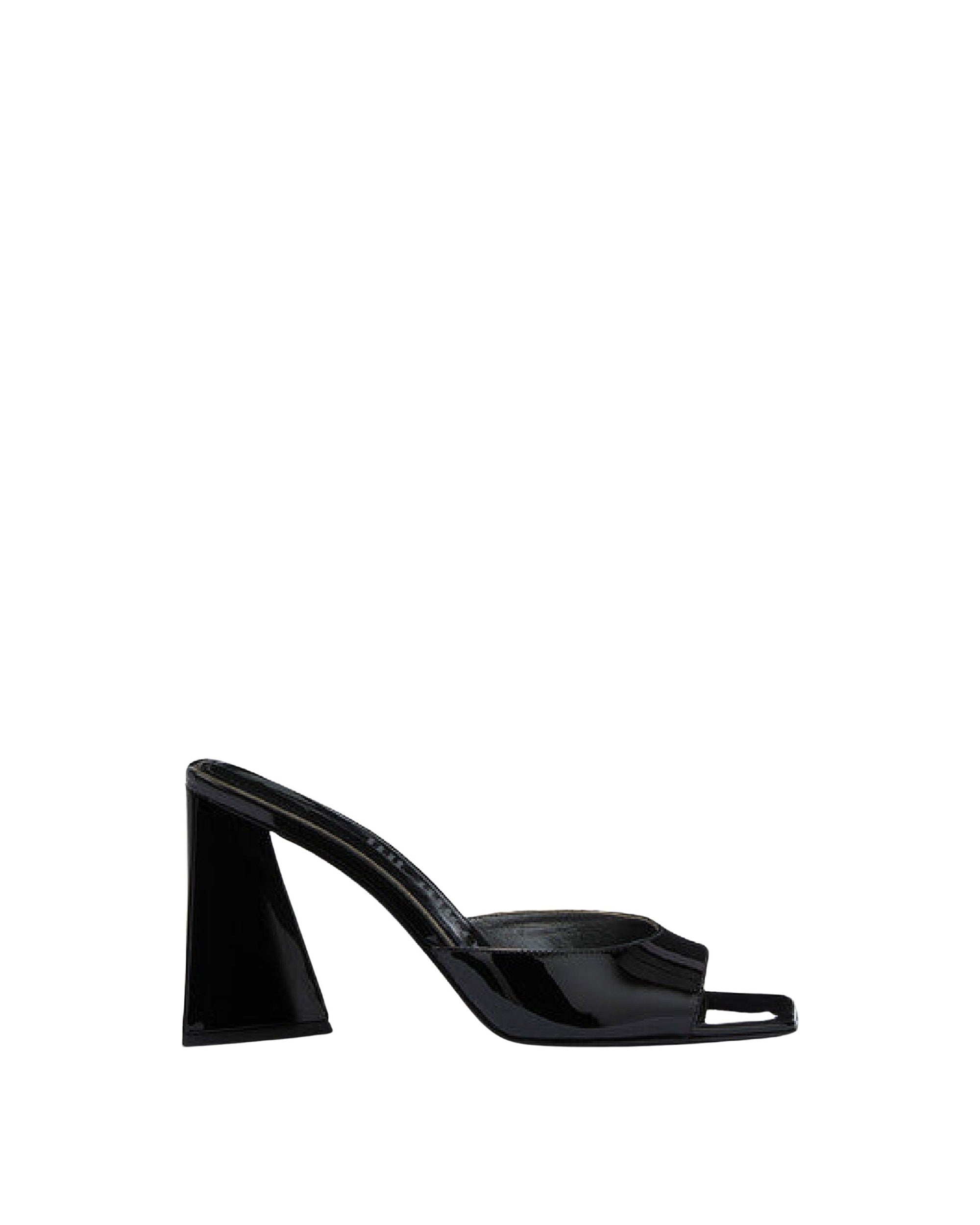 Mules Mini Devon 85 en cuir verni - Black
