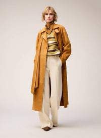 CORN SCARF DETAIL SUEDE TRENCH