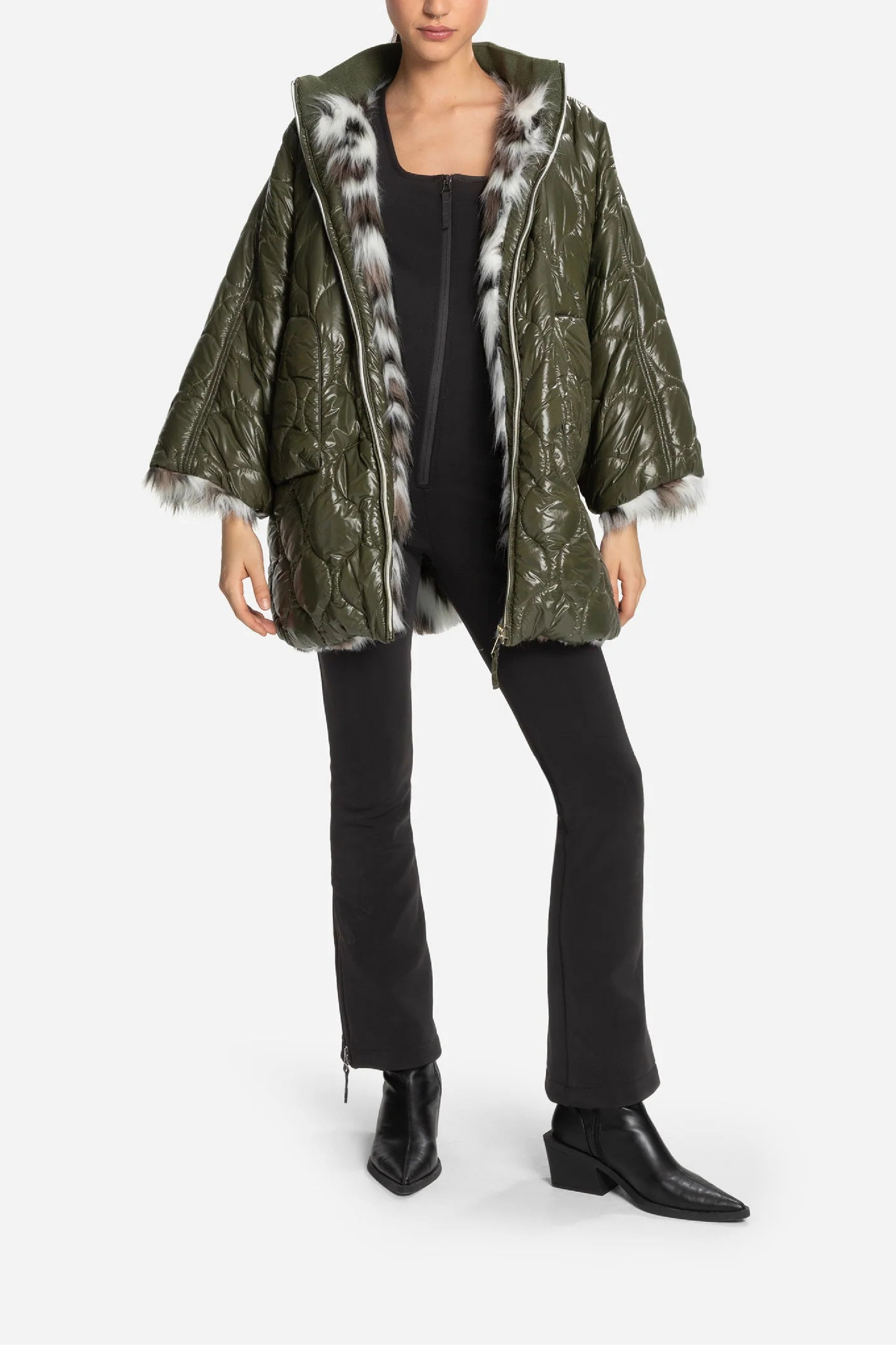 Monika reversible cape - Olive