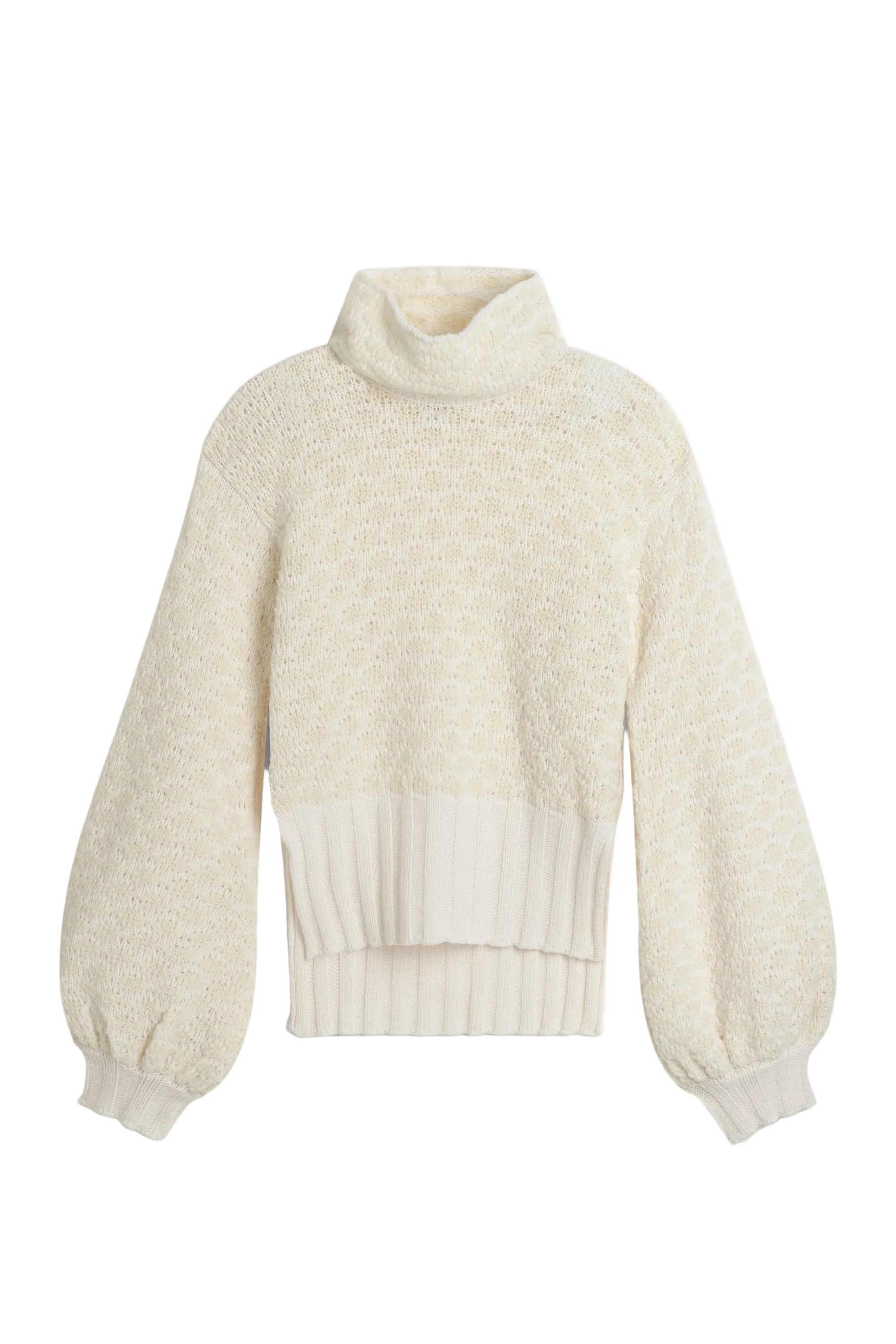 Pull col roulé Katy en laine - Blanc