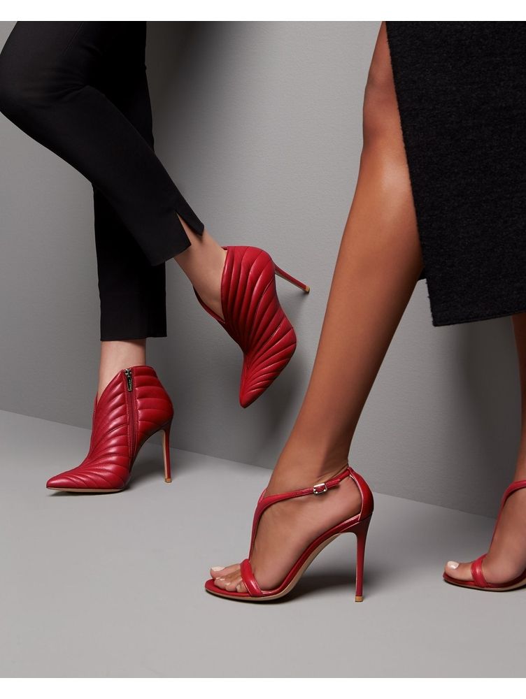 Sandales Eiko Stiletto 105 en cuir lisse - Rouge
