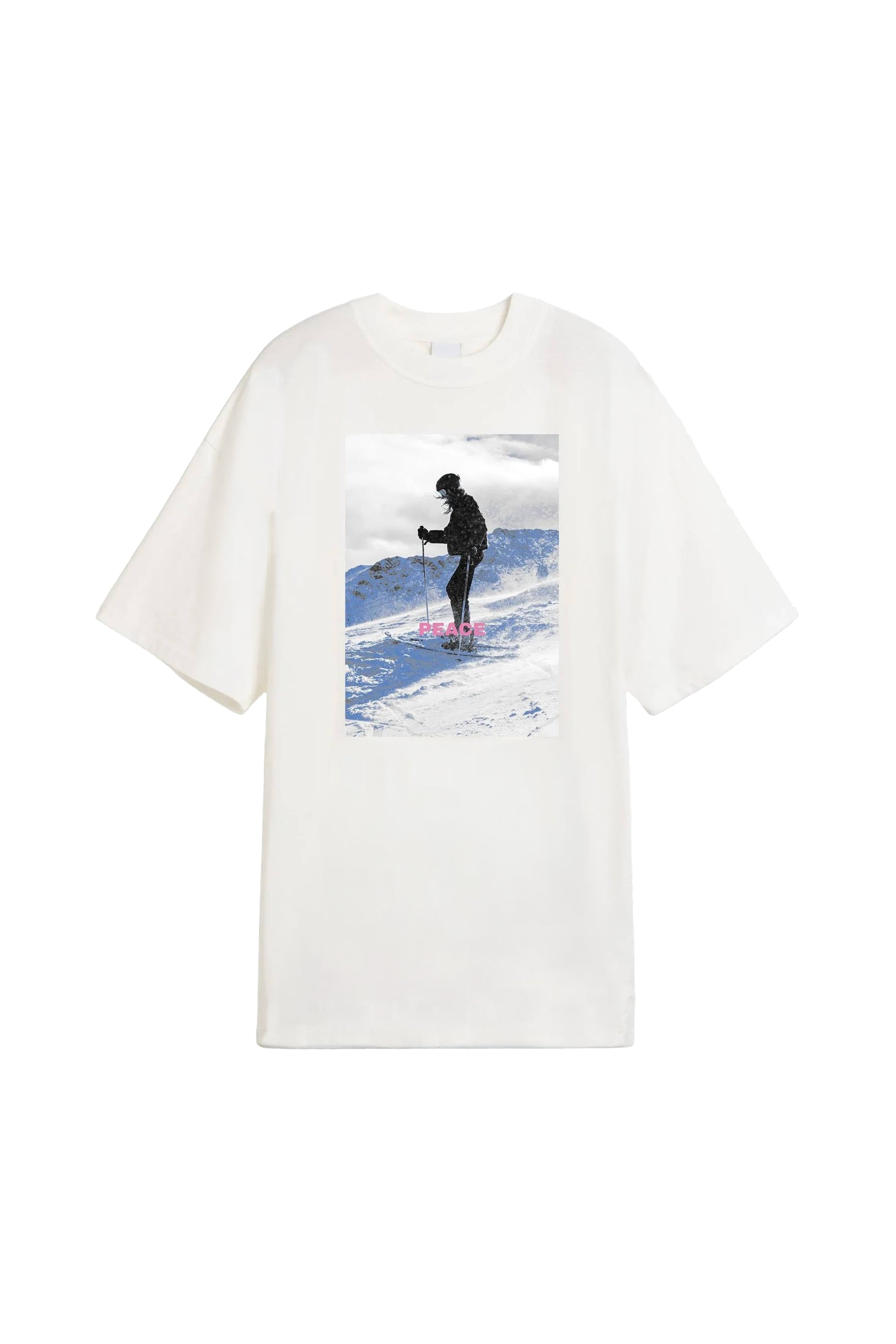 T-shirt oversize Peace - Blanc