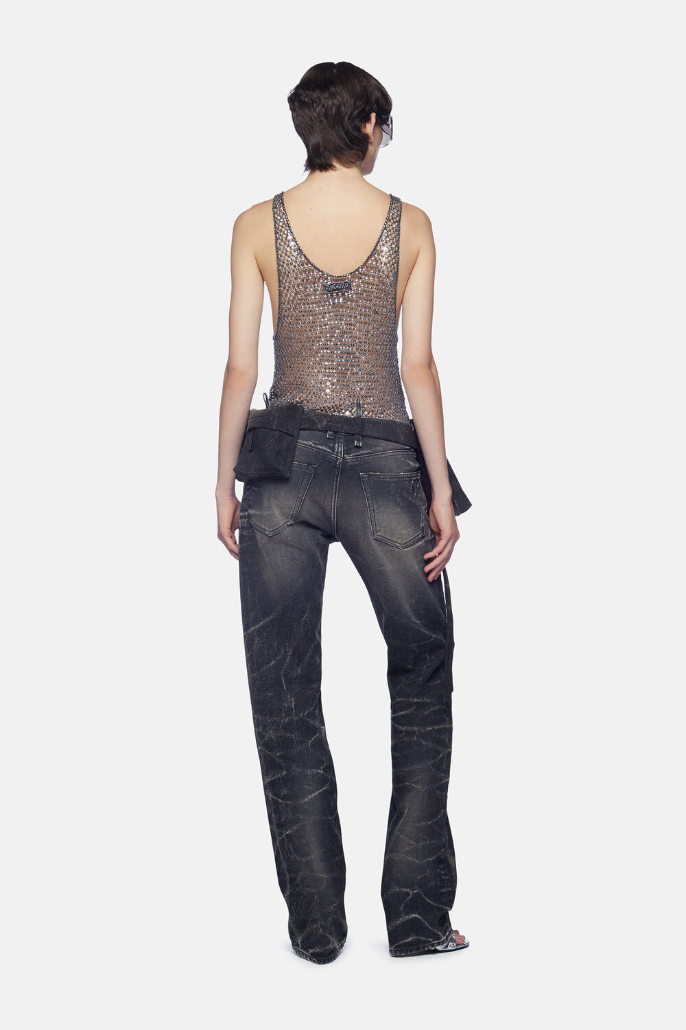 Pantalon long en denim - Dark Grey & Sand