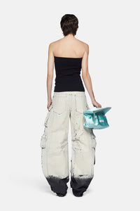 Pantalon long Fern en denim - White & Black