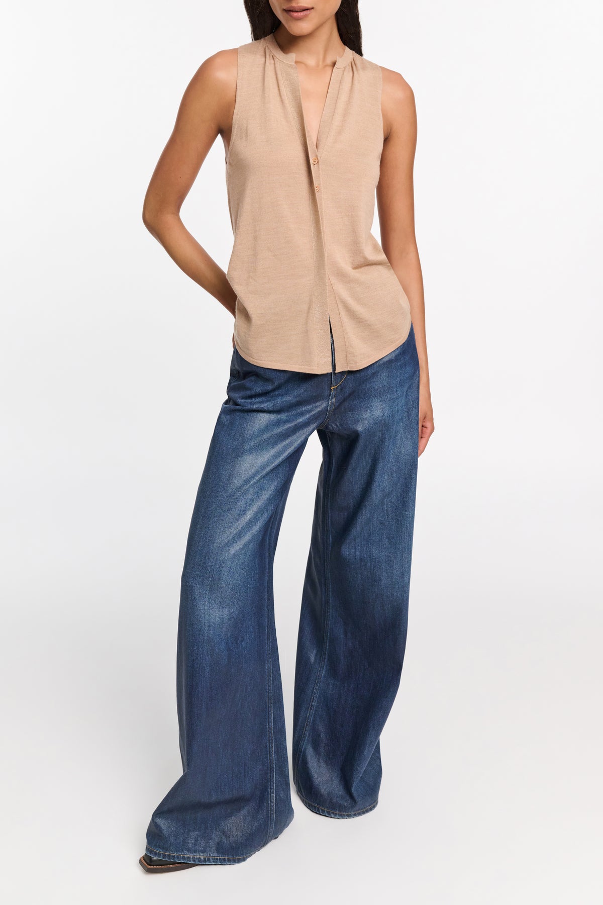 Top Shimmering Merino - Camel