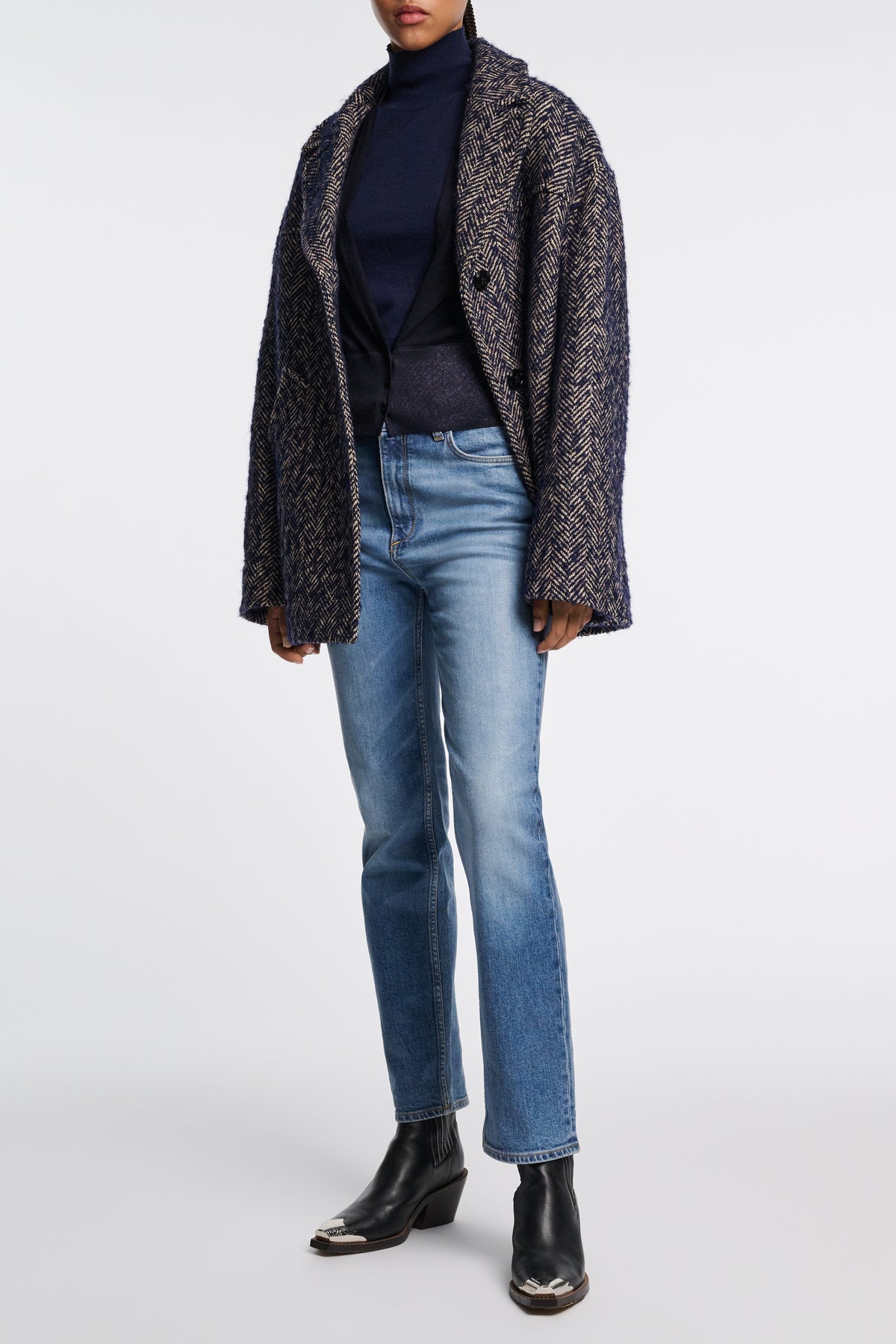 Cardigan Shimmering Merino - Dark Navy