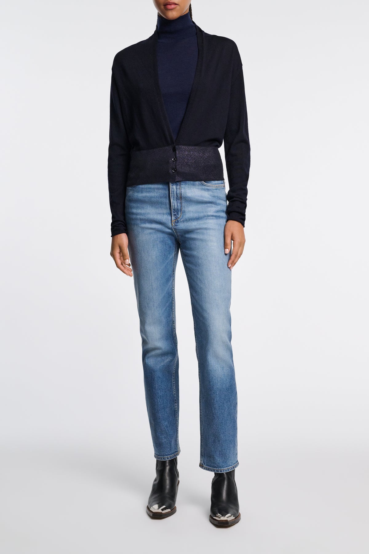 Cardigan Shimmering Merino - Dark Navy