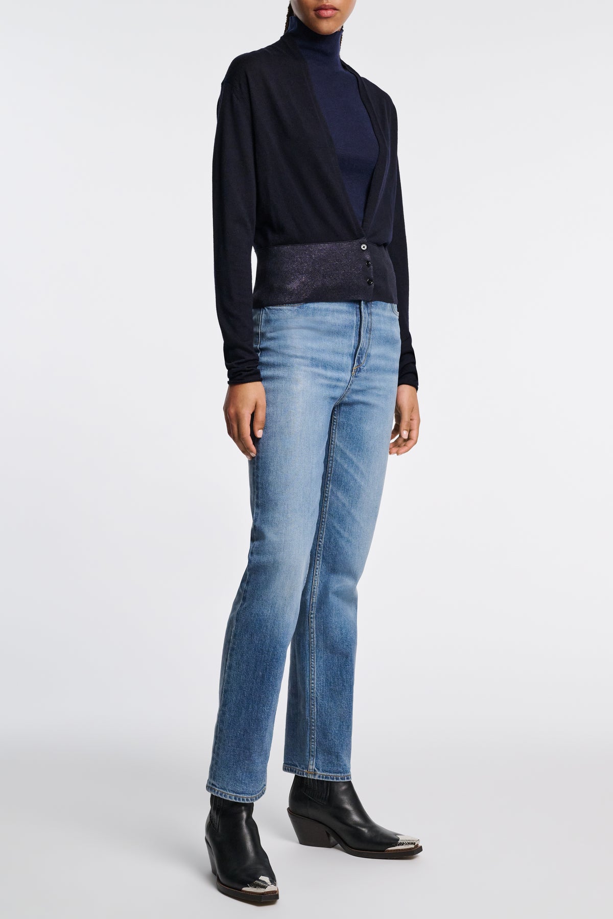 Cardigan Shimmering Merino - Dark Navy