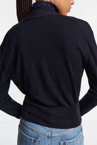 Cardigan Shimmering Merino - Dark Navy
