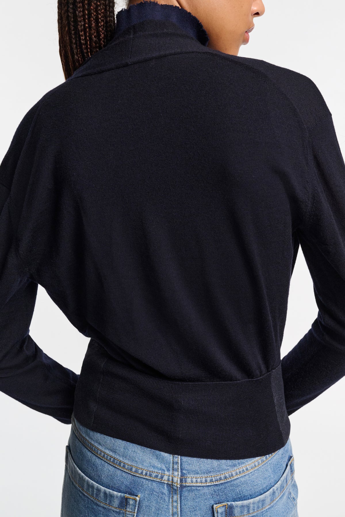 Cardigan Shimmering Merino - Dark Navy
