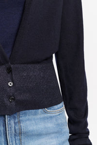 Cardigan Shimmering Merino - Dark Navy