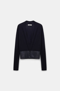 Cardigan Shimmering Merino - Dark Navy