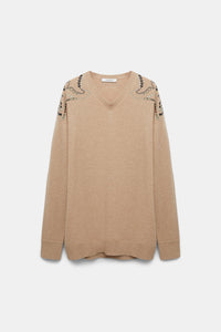 Pull Embellished Statements - Camel