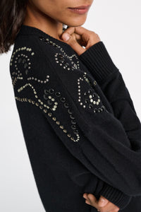 Pull Embellished Statements - Black