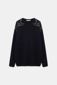 Pull Embellished Statements - Black
