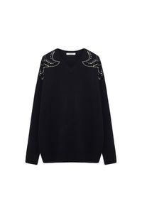 Pull Embellished Statements - Black