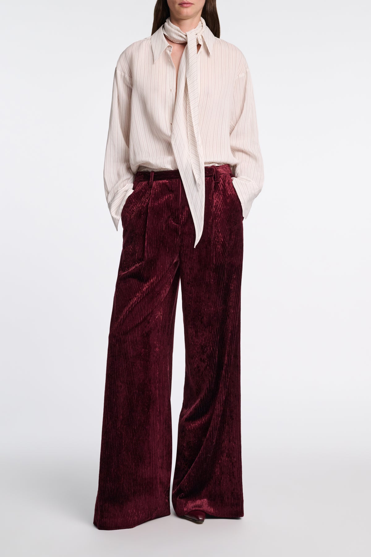 Blouse Delicate Stripes - White & Red Stripe