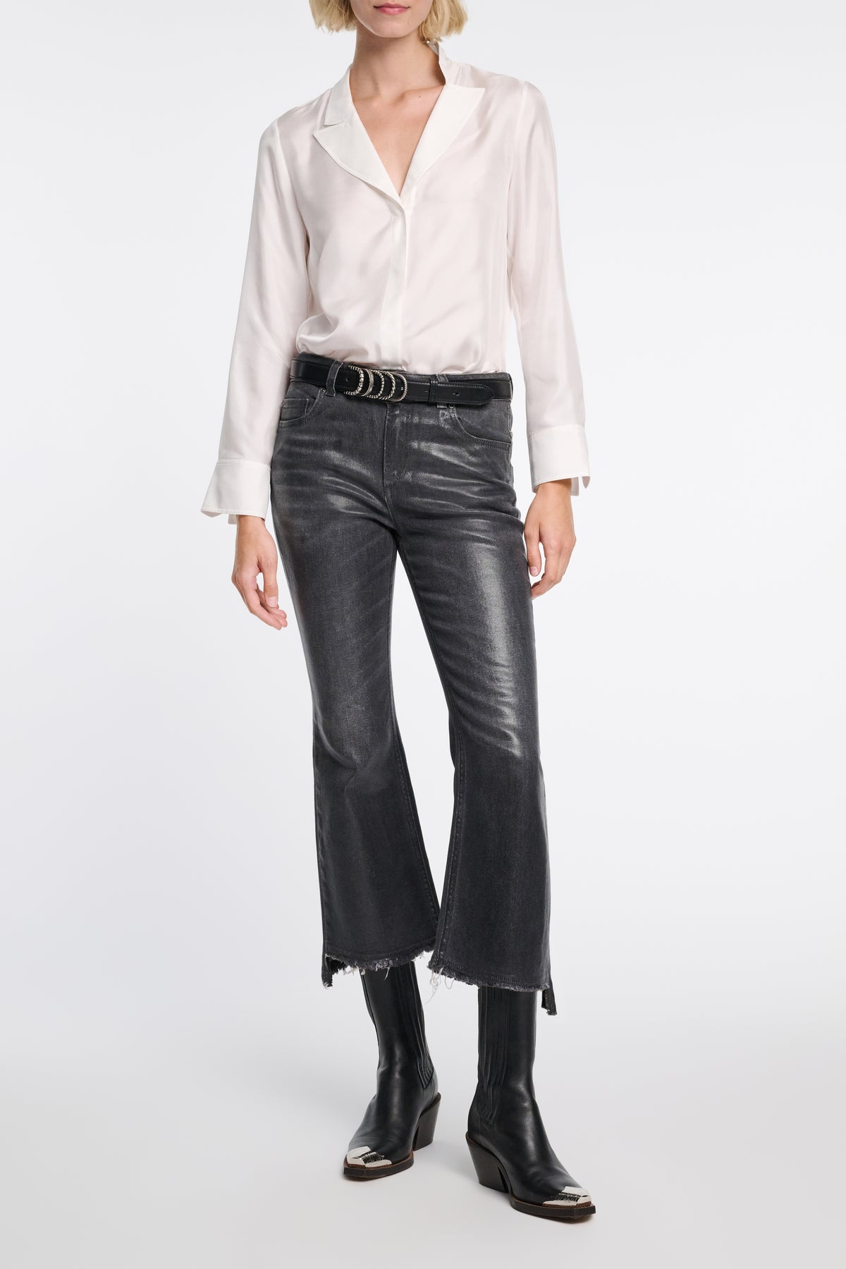 Blouse Trench It Up II - Camelia & White