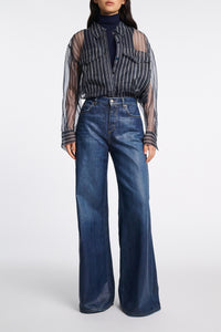 Blouse Transparent Stripe - Blue & White Stripe