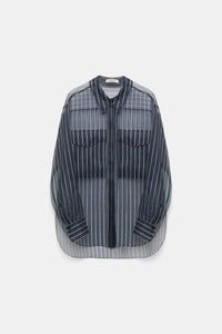 Blouse Transparent Stripe - Blue & White Stripe
