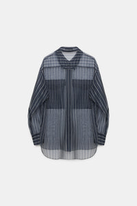 Blouse Transparent Stripe - Blue & White Stripe