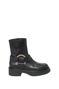 Baskets militaires courtes Chic Sophistication en cuir - Black