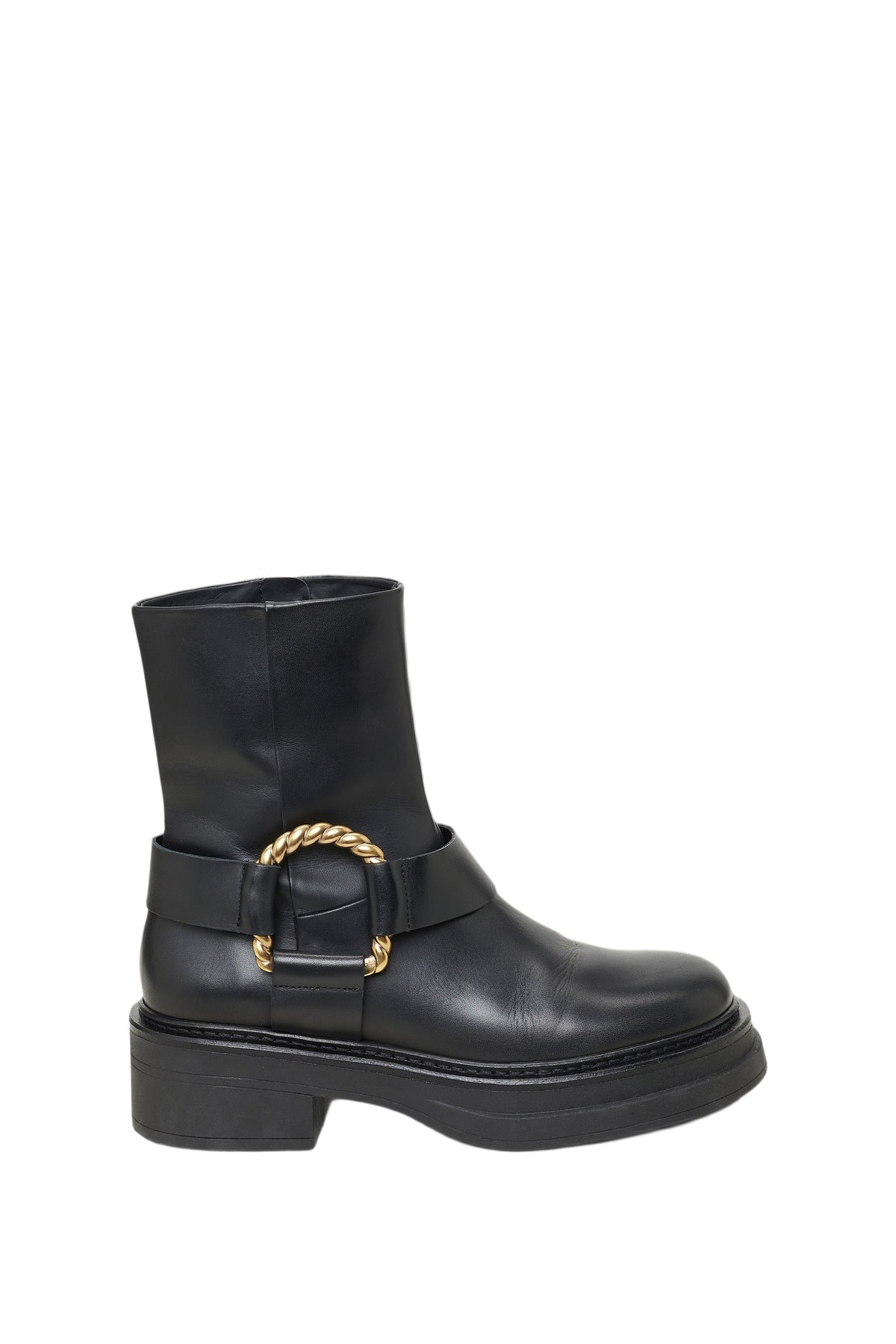 Baskets militaires courtes Chic Sophistication en cuir - Black