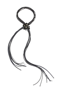 Dangling Flower Pendant Necklace - Black