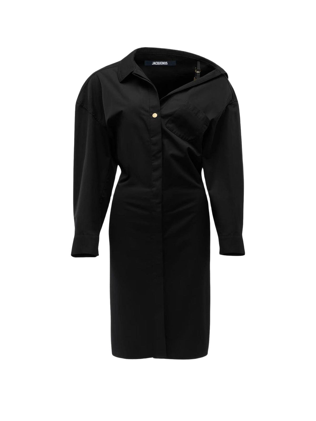 Robe chemise courte asymétrique - Black